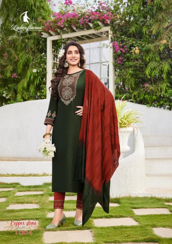 Ladies Copper Stone Vol 11 Viscose Embroidery Designer Readymade Suit